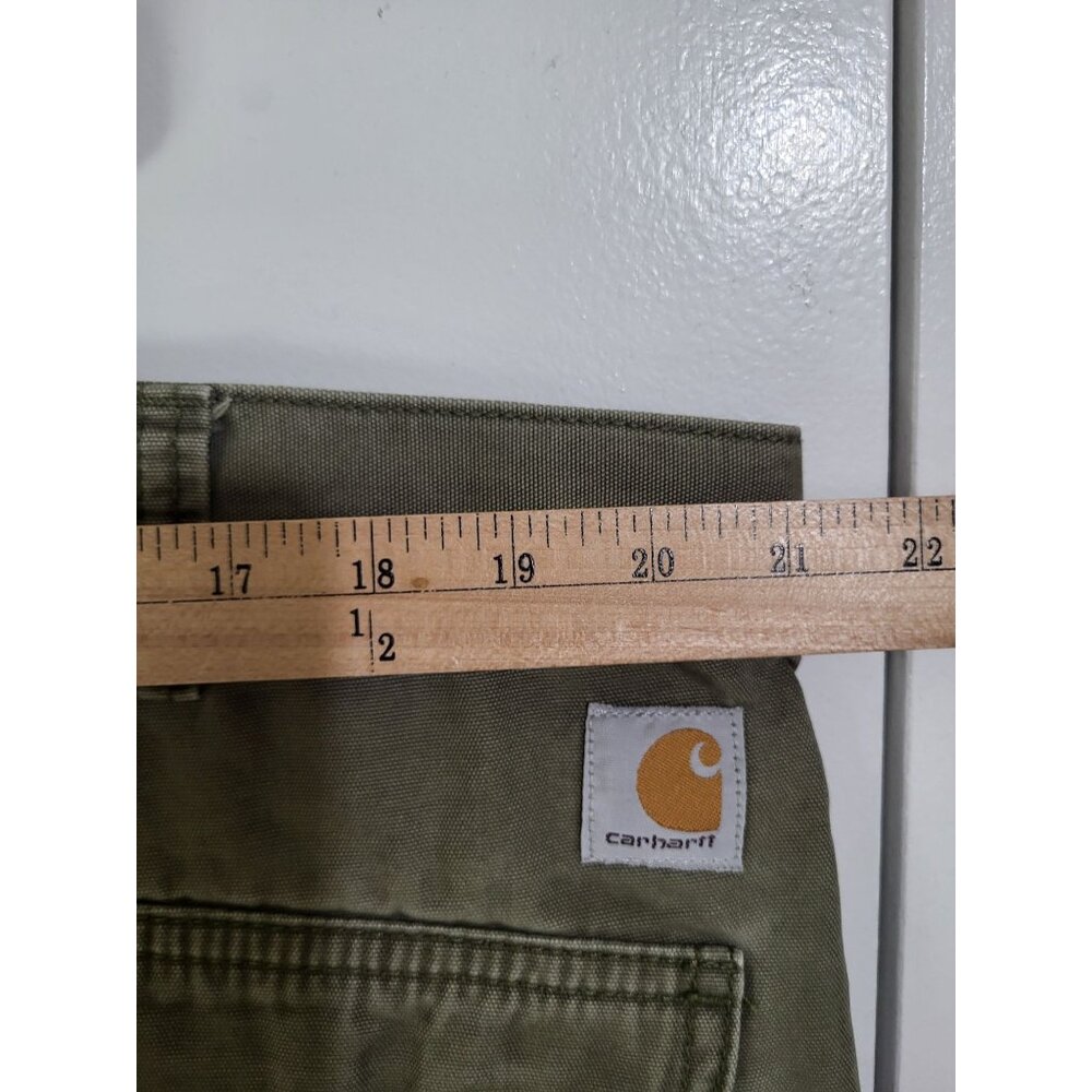 Carhartt Men's Relaxed Fit Cargo Work Shorts olive green canvas SZ 44 - Picture 3 of 9